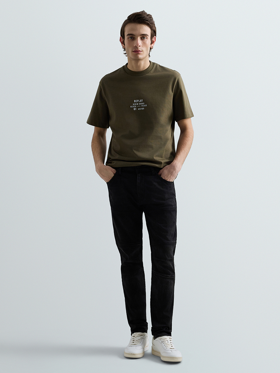 墨綠色文字純棉T-shirt
