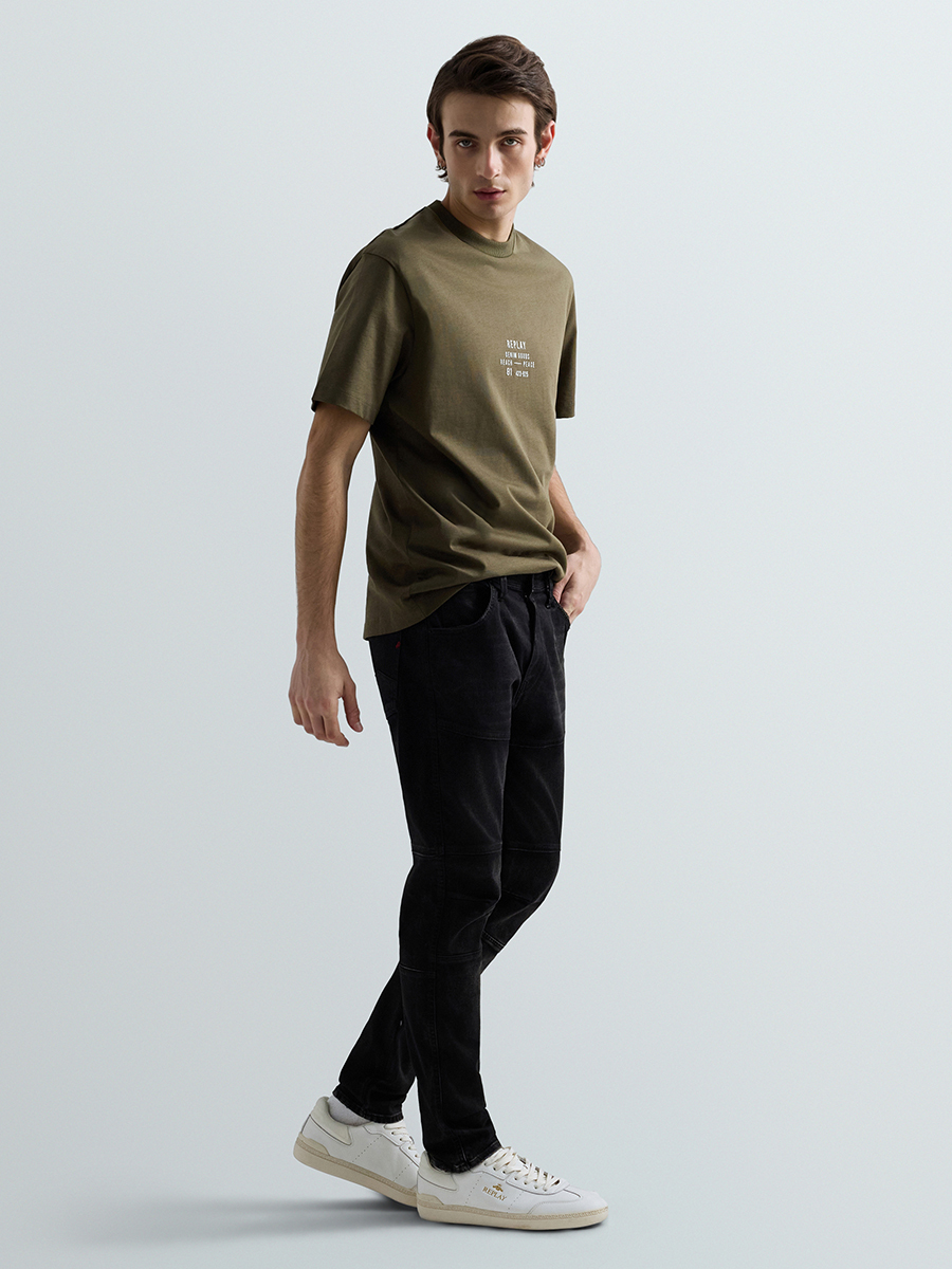 墨綠色文字純棉T-shirt