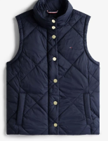UQ51 Tommy  深藍色夾棉背心外套 Padded Quilted Vest (M=約 胸40", 長24")