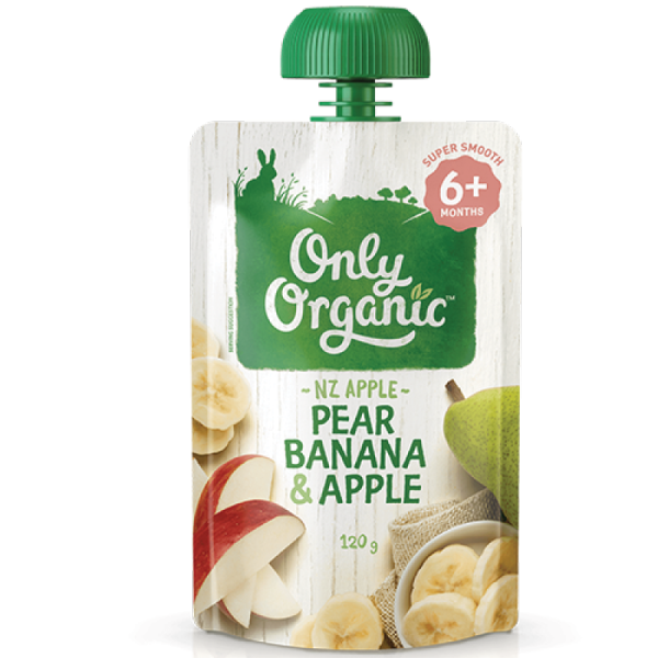 【Only Organic】Organic Pear Banana & Apple 120g