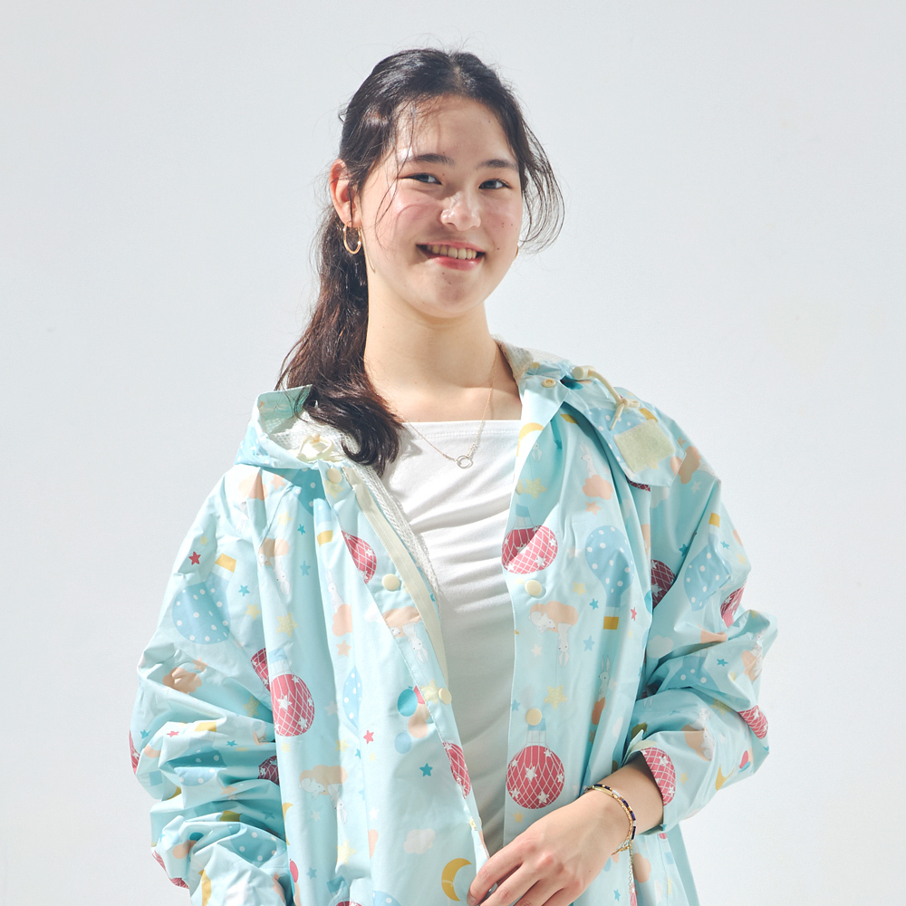 RAINSTORY前扣式連身雨衣L號(熱氣球兔)