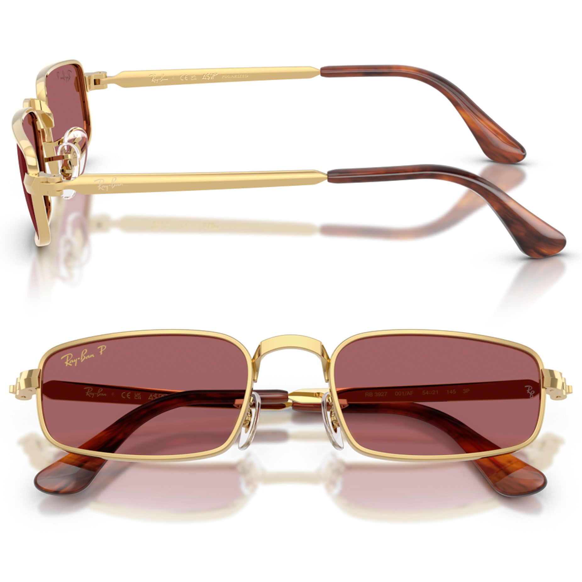 【RayBan】RB3927 001AF-54mm 太陽眼鏡♦(芒金|紫色偏光)