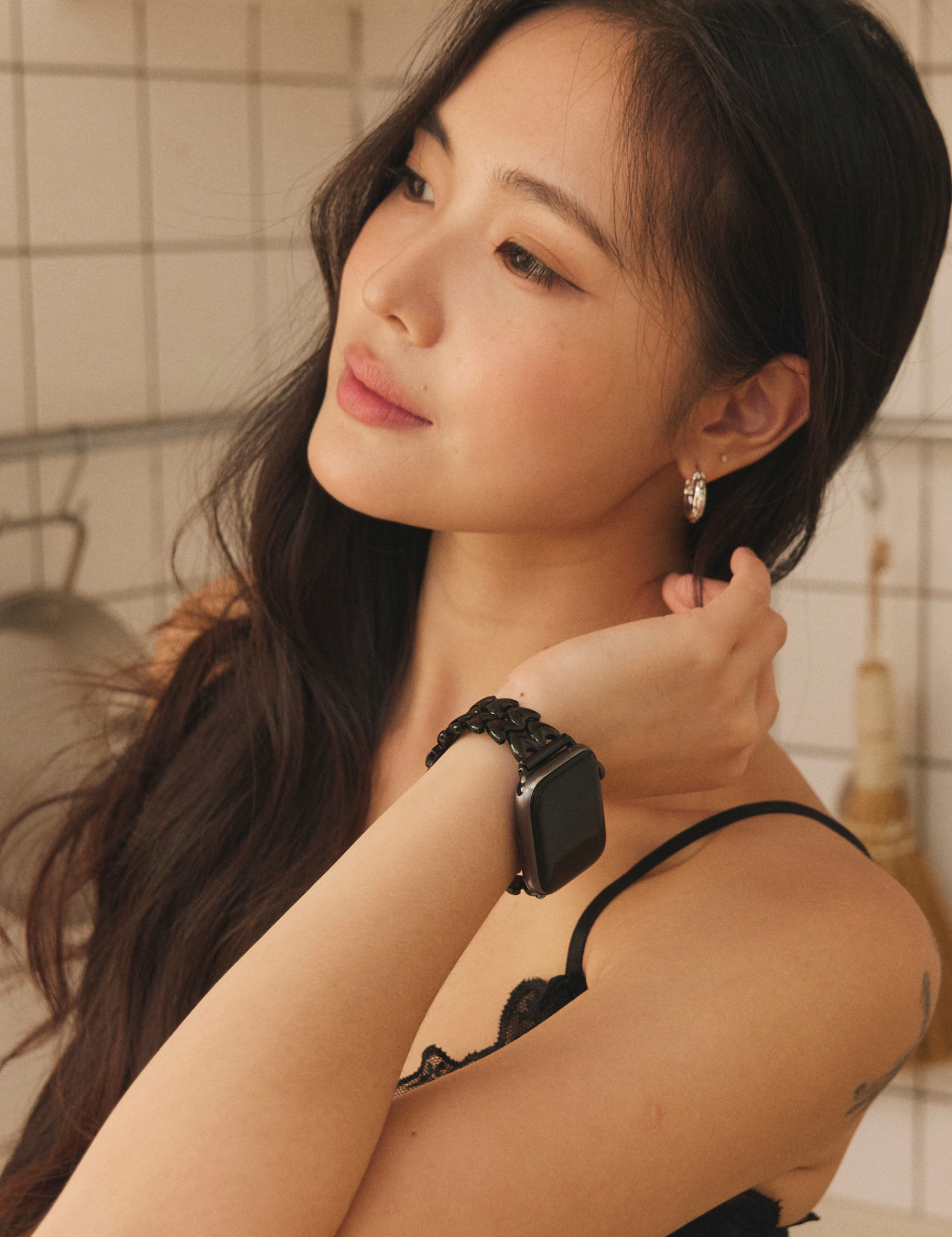 Apple Watch 輕奢立體心型錶帶（黑色）