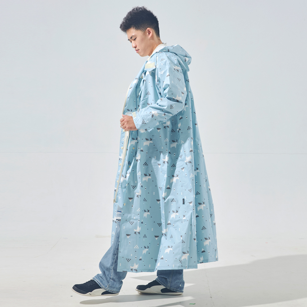 RAINSTORY前扣式連身雨衣L號(北歐麋鹿)