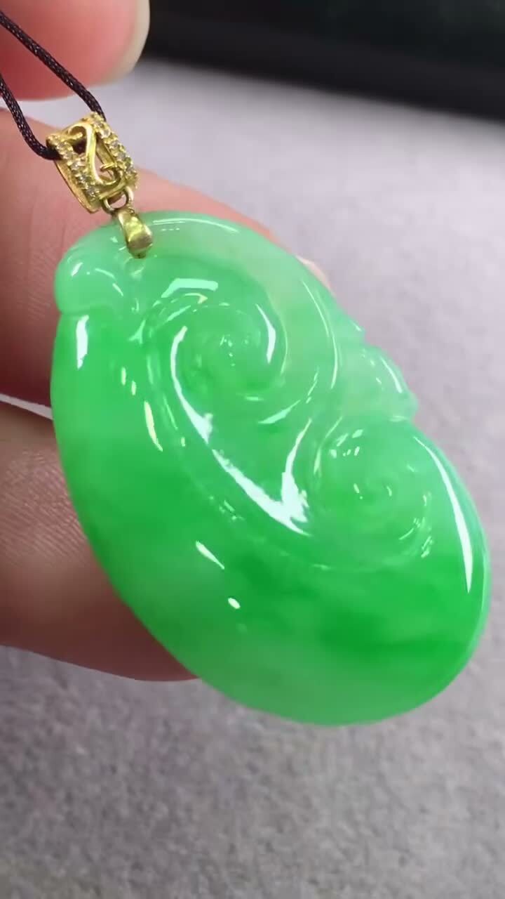 翡翠如意,天然翡翠A玉, 緬甸玉, Jade, Jadeite