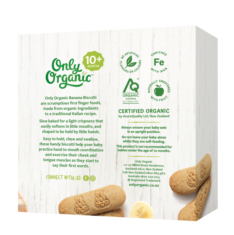 【Only Organic】Banana Biscotti 100g