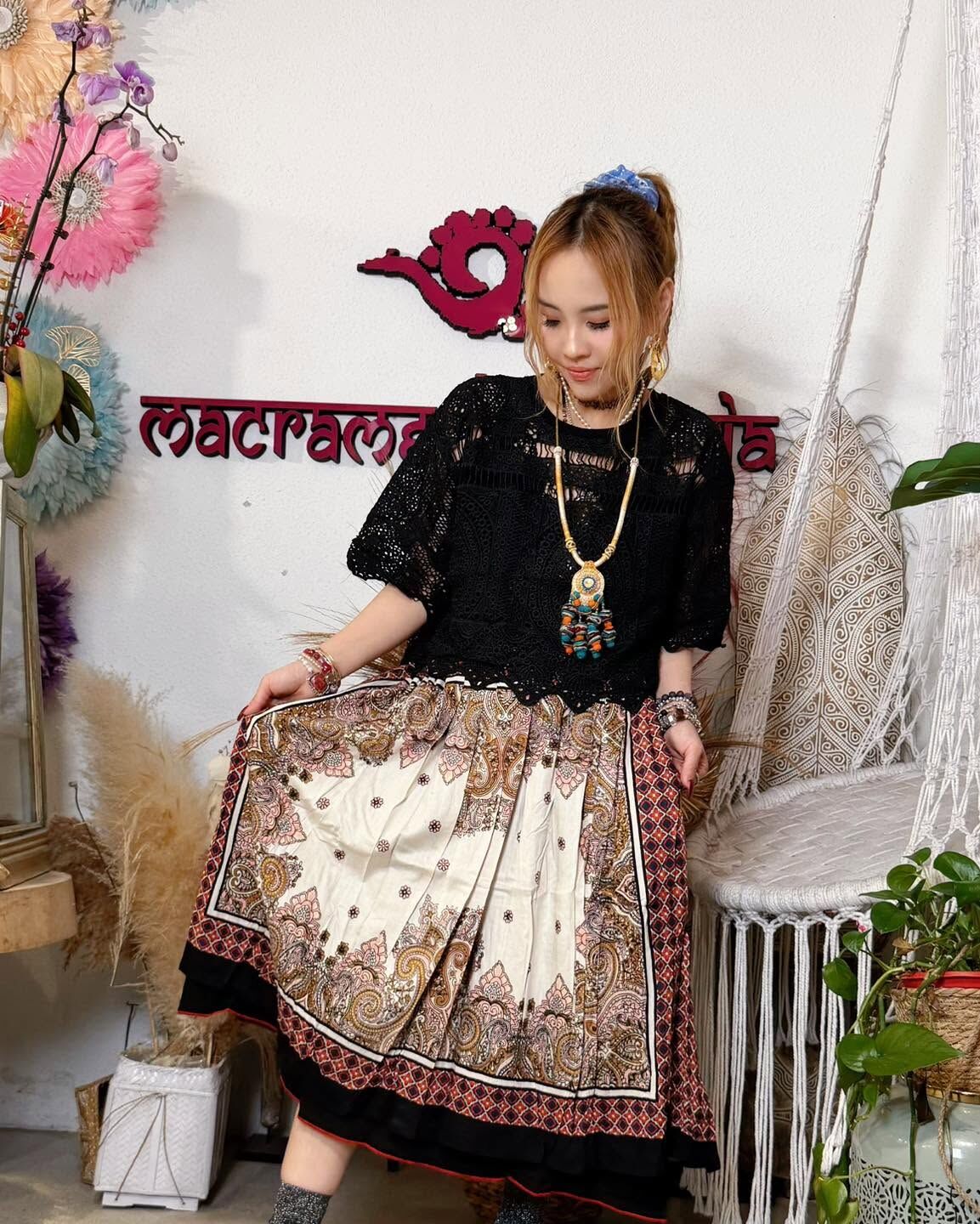 Macrame skirt - M2428 Multi (0728)
