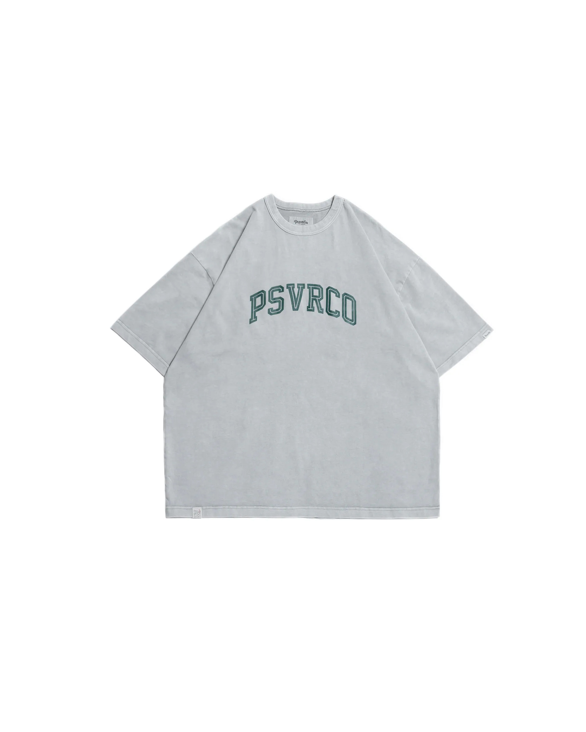 PERSEVERE CRACKED-EFFECT WASHED T-SHIRT - WASHED LIGHT GREY