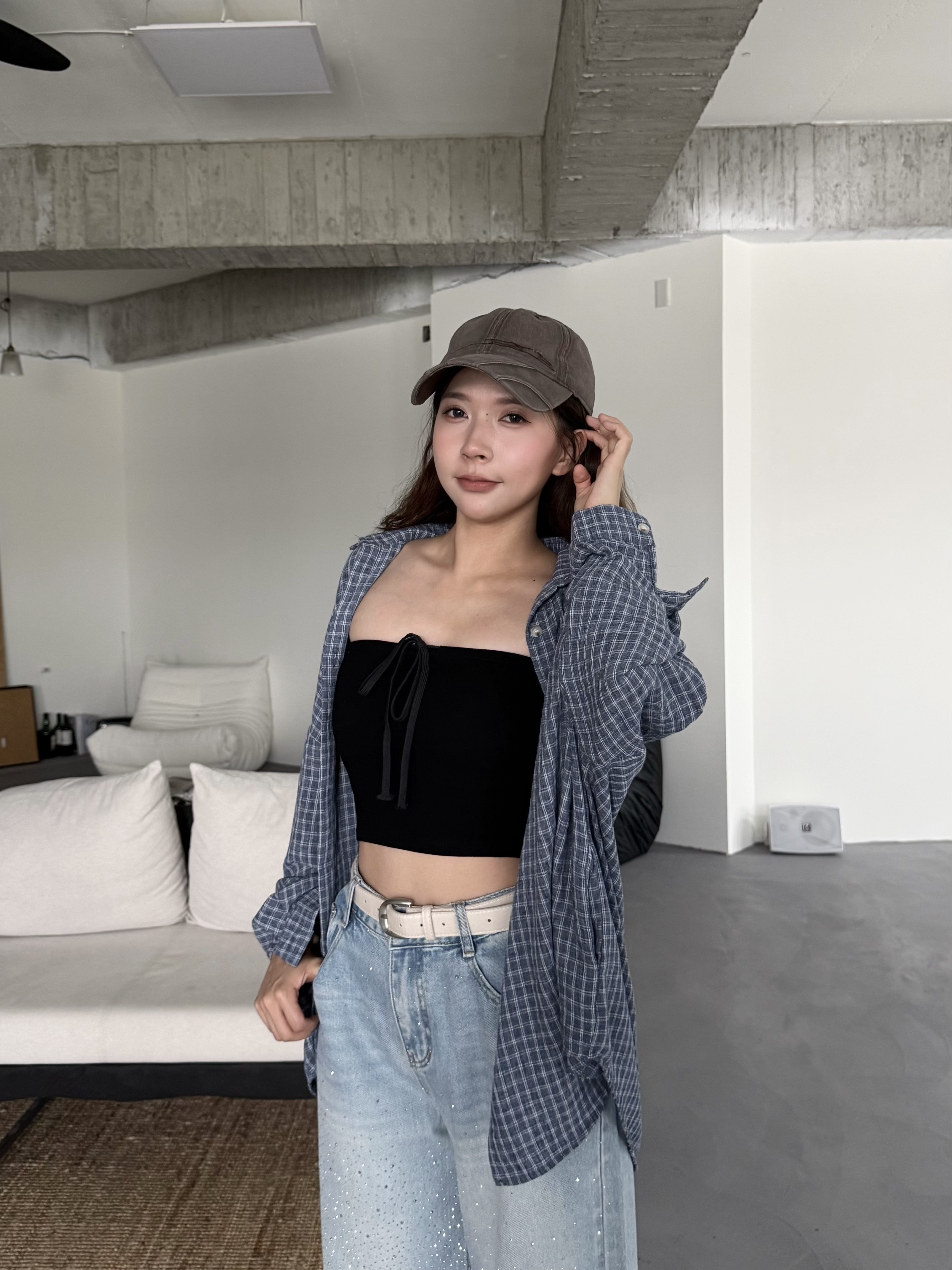 鹽系軟布格紋襯衫