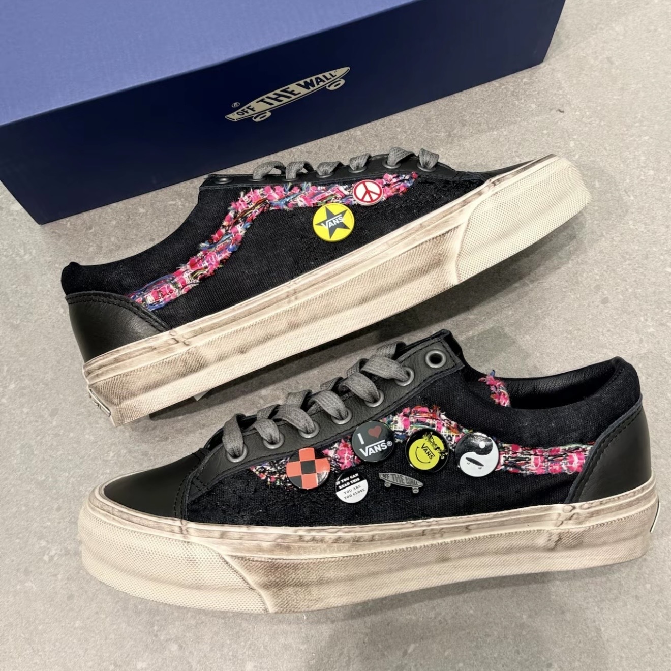 VANS PREMIUM OLD SKOOL 36 黑 霧黑 黑灰 做舊 紀念徽章 休閒 板鞋 VN000E8VEMV