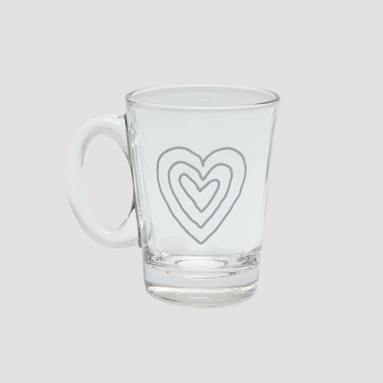 韓國 ooowl 塗鴉握把V型玻璃杯 HEART LAYER