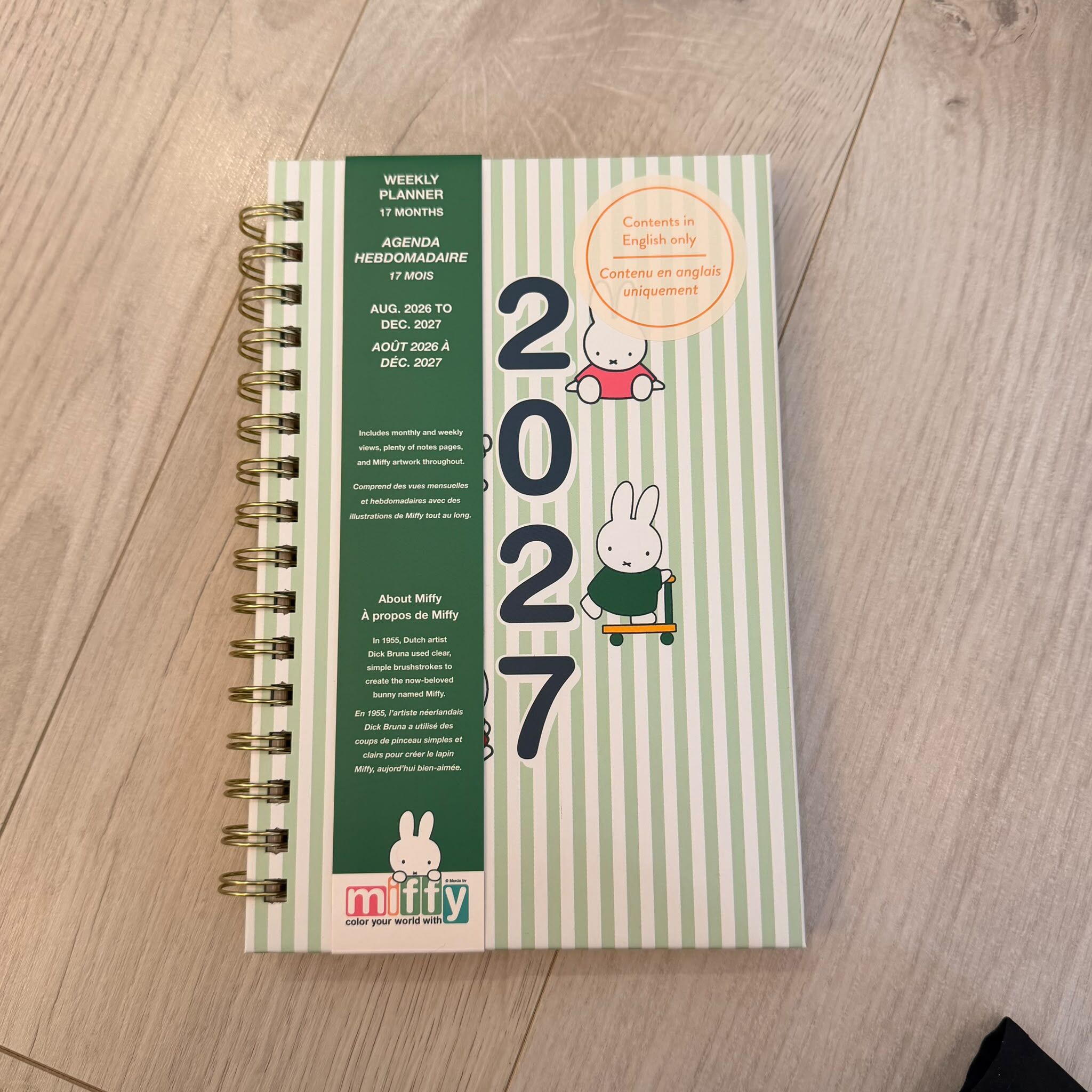 US38 Miffy Weekly Planner 記事簿 (2026年8月-2027年12月)