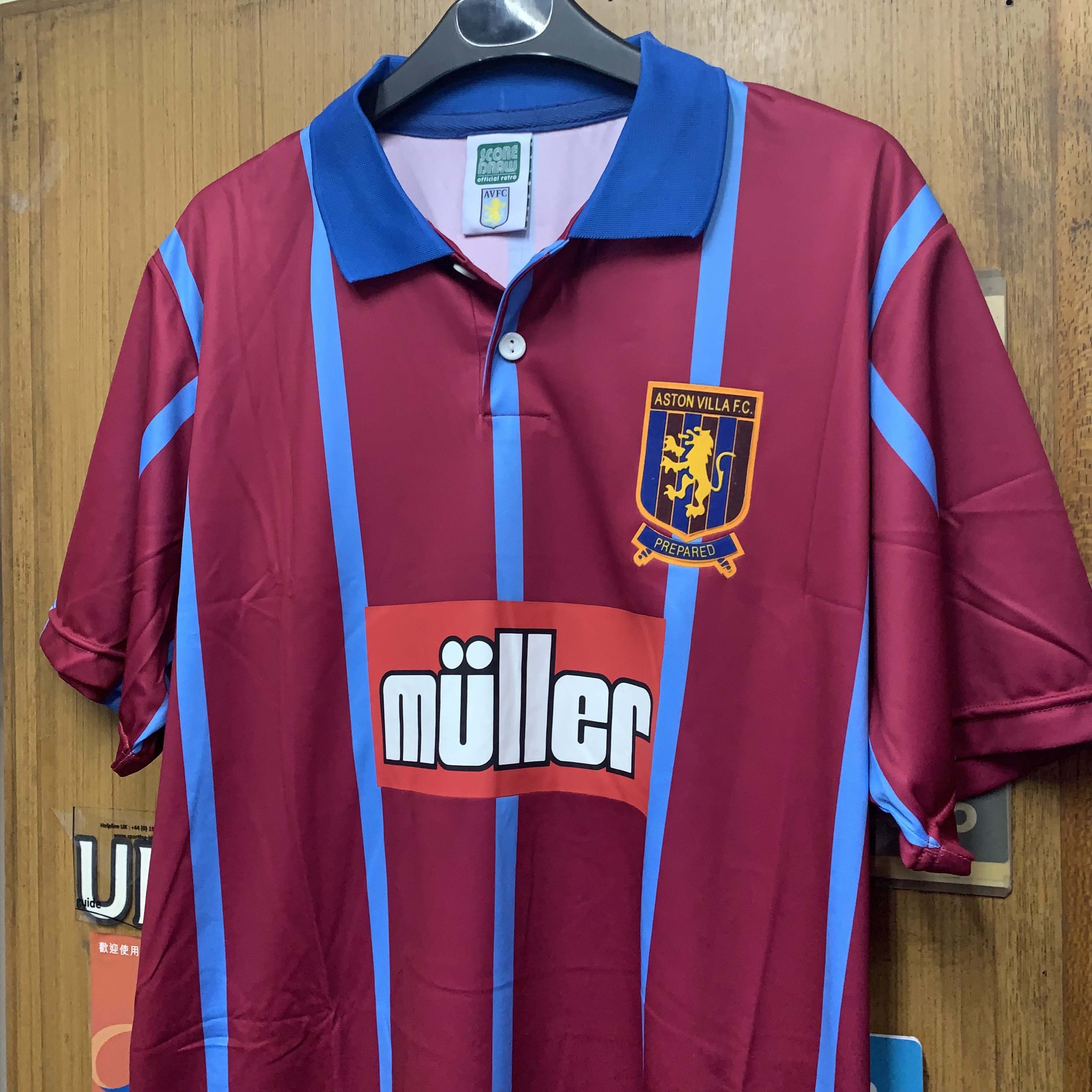 1993 Aston Villa Retro Home Shirt with 18 YORKE