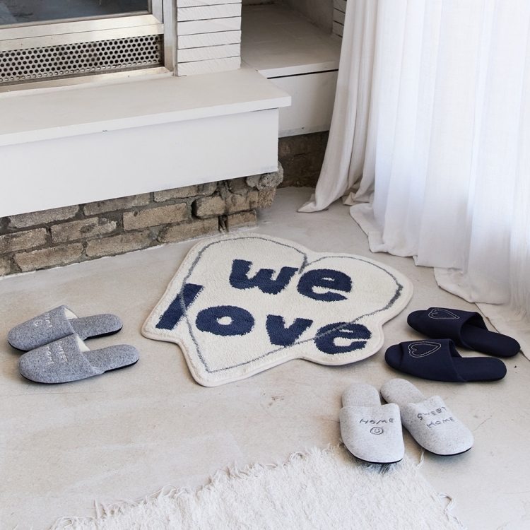 RUG HEART WE LOVE IVORY