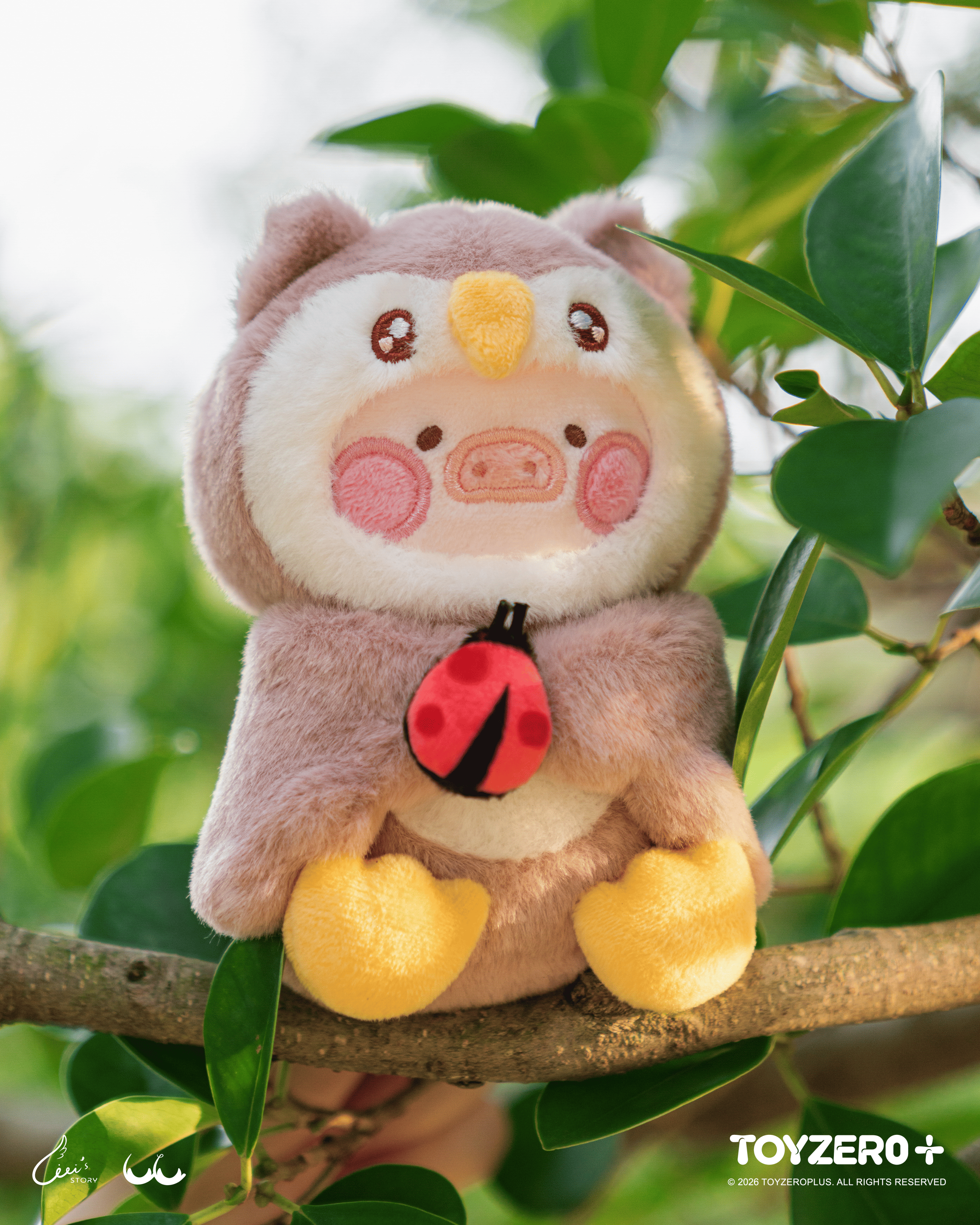 罐頭豬LuLu 動物派對系列2 - 抱抱我毛絨掛件 (貓頭鷹Lu款)