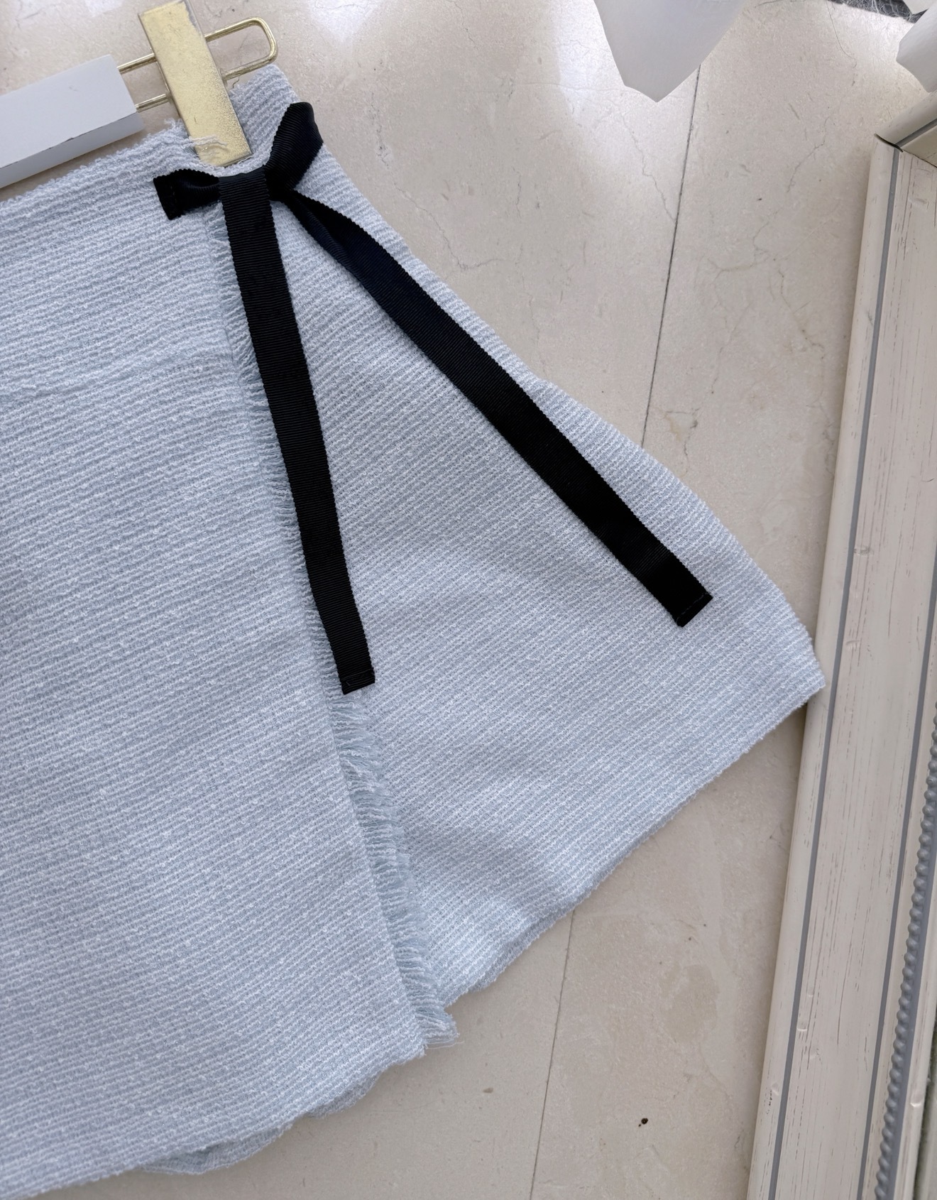 *BJ2 MADE SERIES* THE PREPPY LIGHT BLUE TWEED WRAP SKORT 260722a