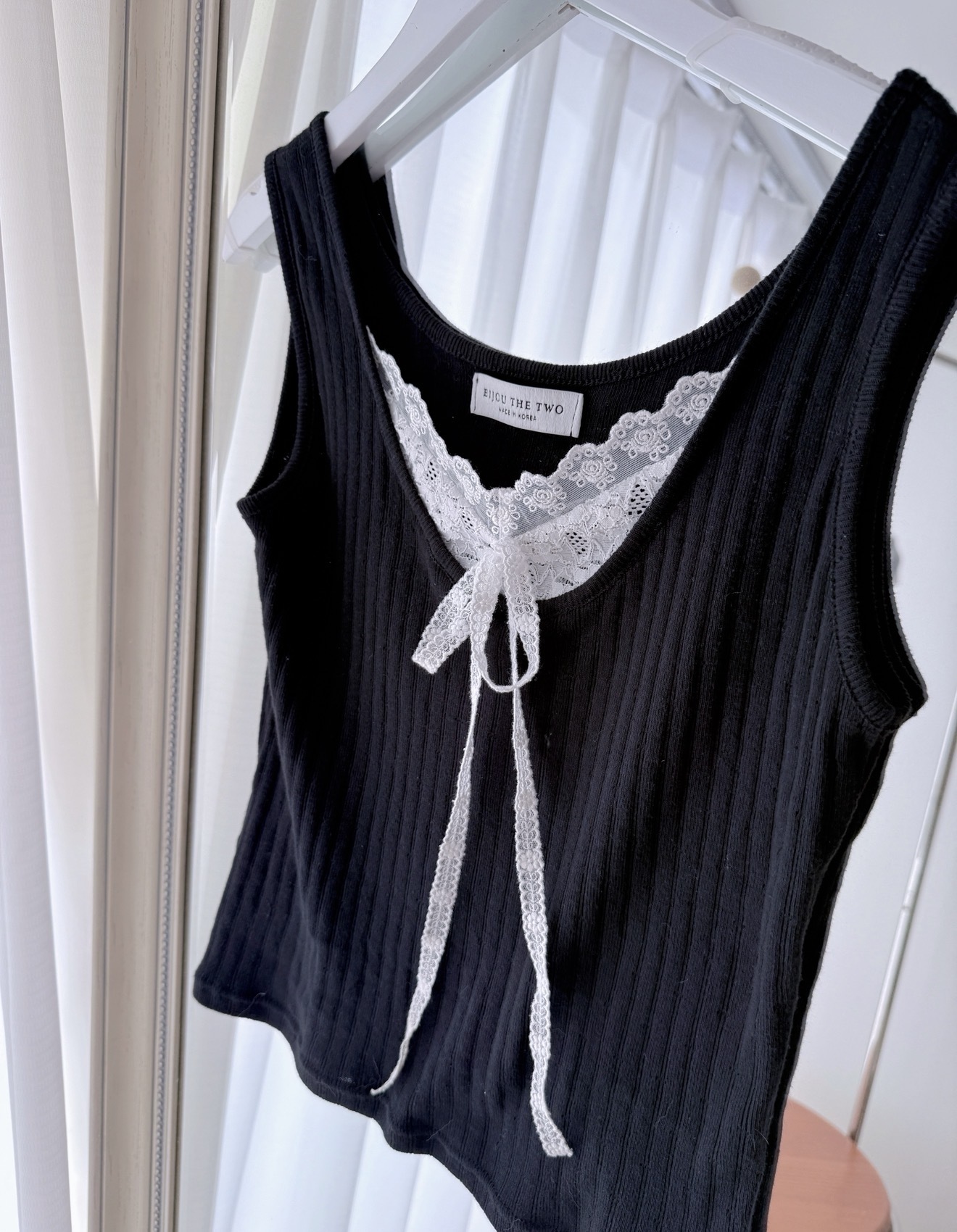 *BJ2 MADE SERIES* Chloé Lace-Trimmed Ribbed Tank Top 030726 210726 260802