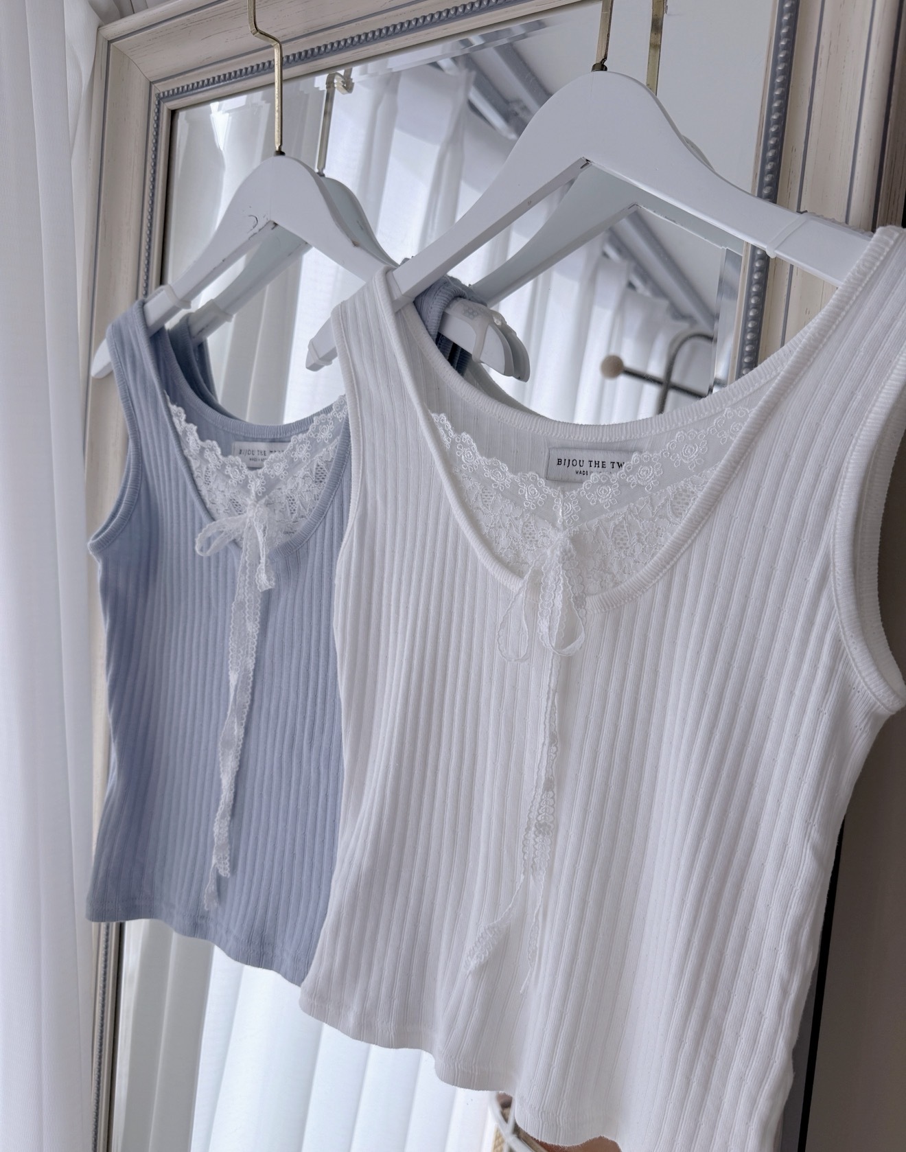 *BJ2 MADE SERIES* Chloé Lace-Trimmed Ribbed Tank Top 030726 210726 260802