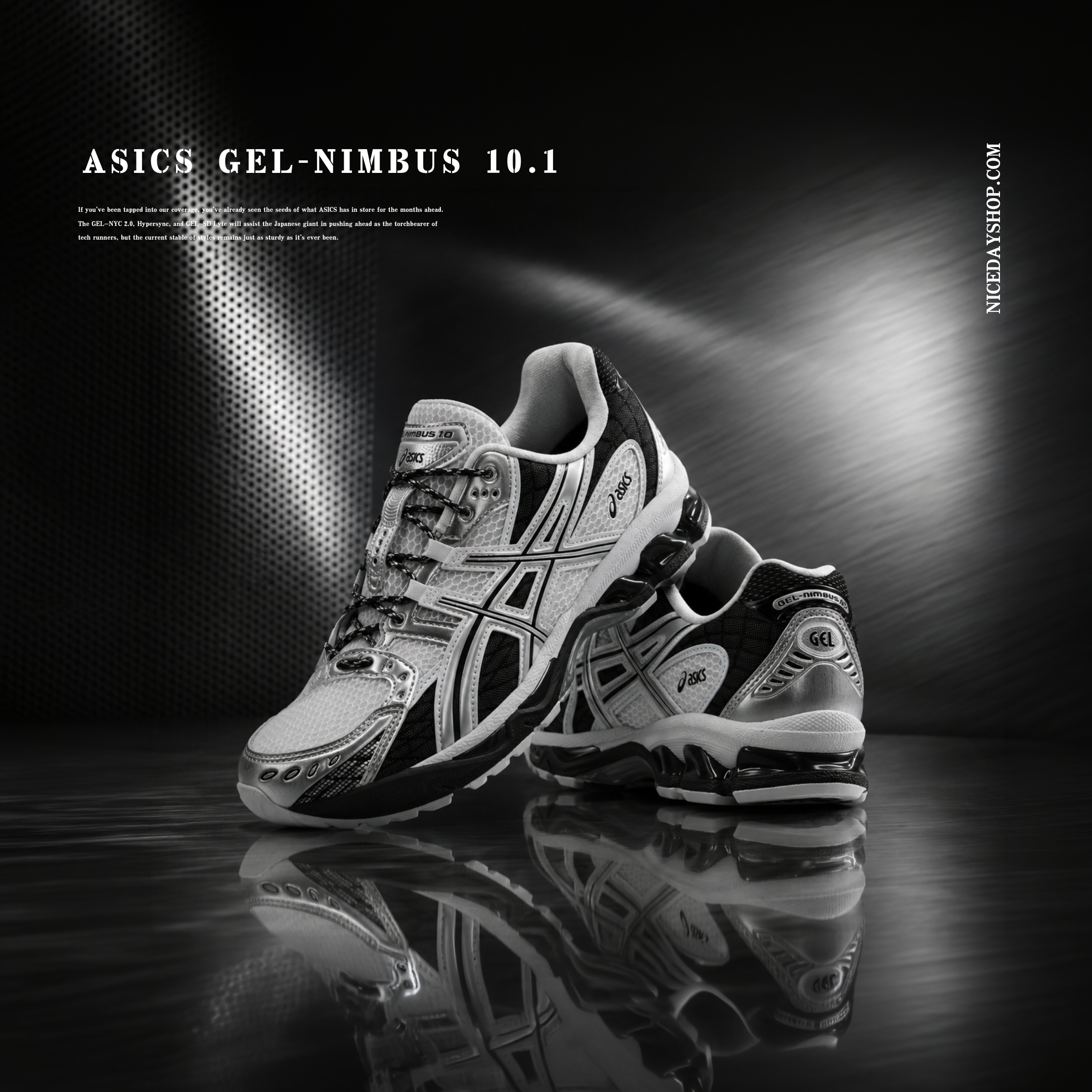 NICEDAY 代購 ASICS Gel-Nimbus 10.1 銀黑 金屬 復古 液態銀 銀灰 機能 慢跑 1203A543-113