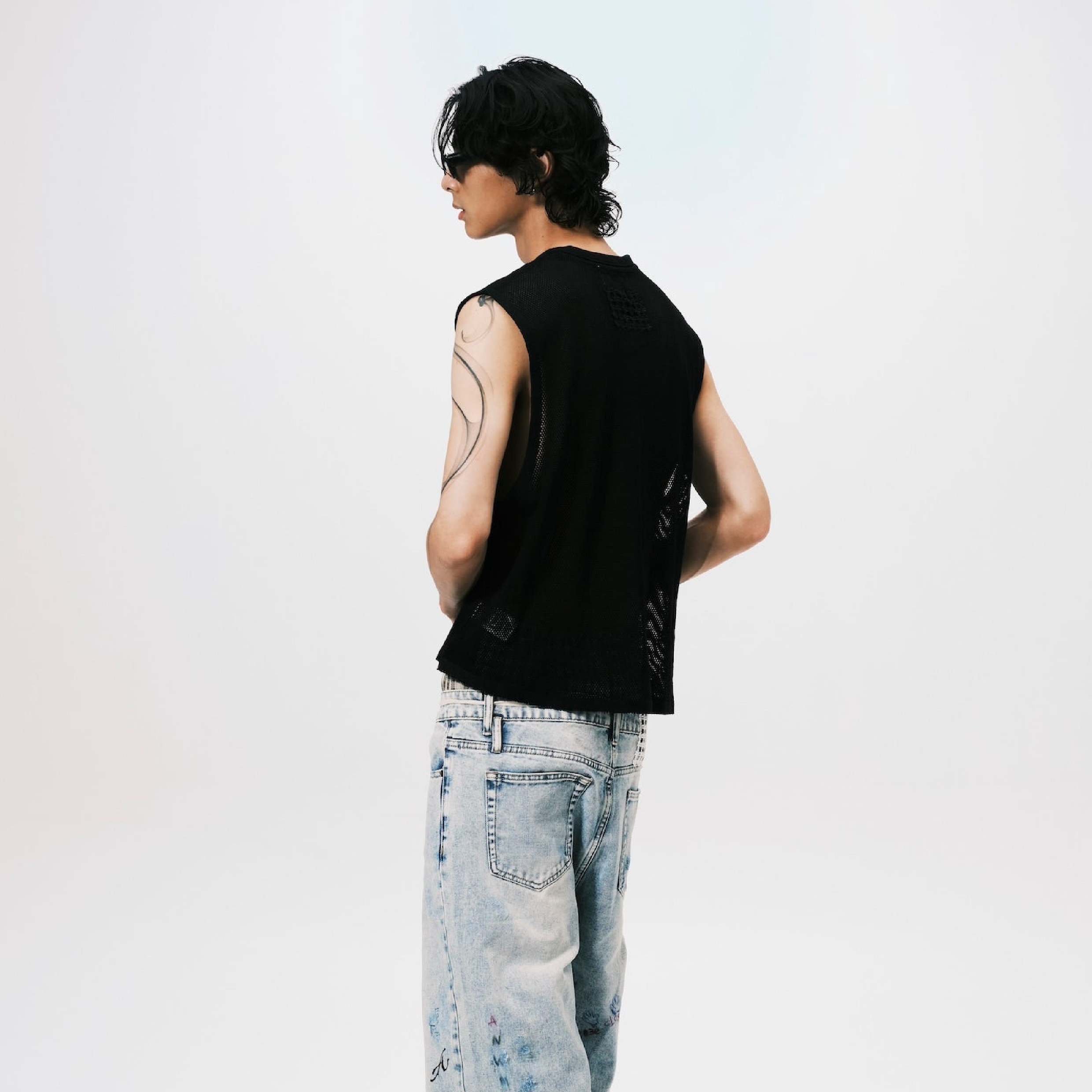 ANOWHEREMAN Mesh Sleeveless Top