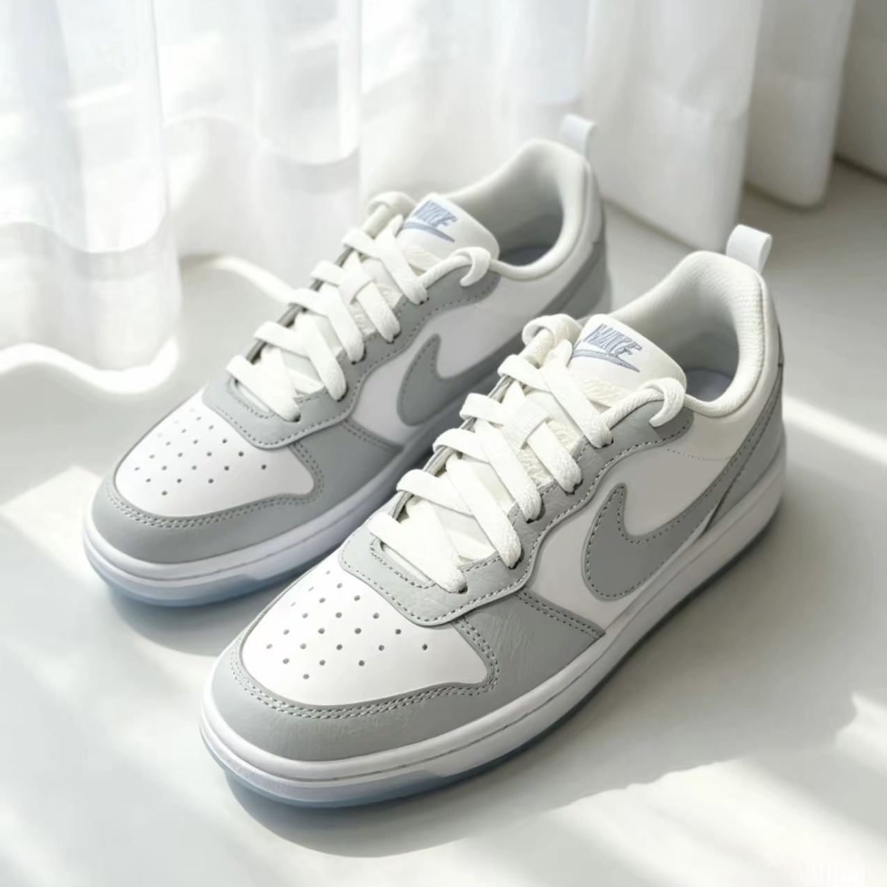 NIKE COURT BOROUGH RECRAFT GS 灰白 果凍底 休閒 板鞋 大童款 IH4519-100