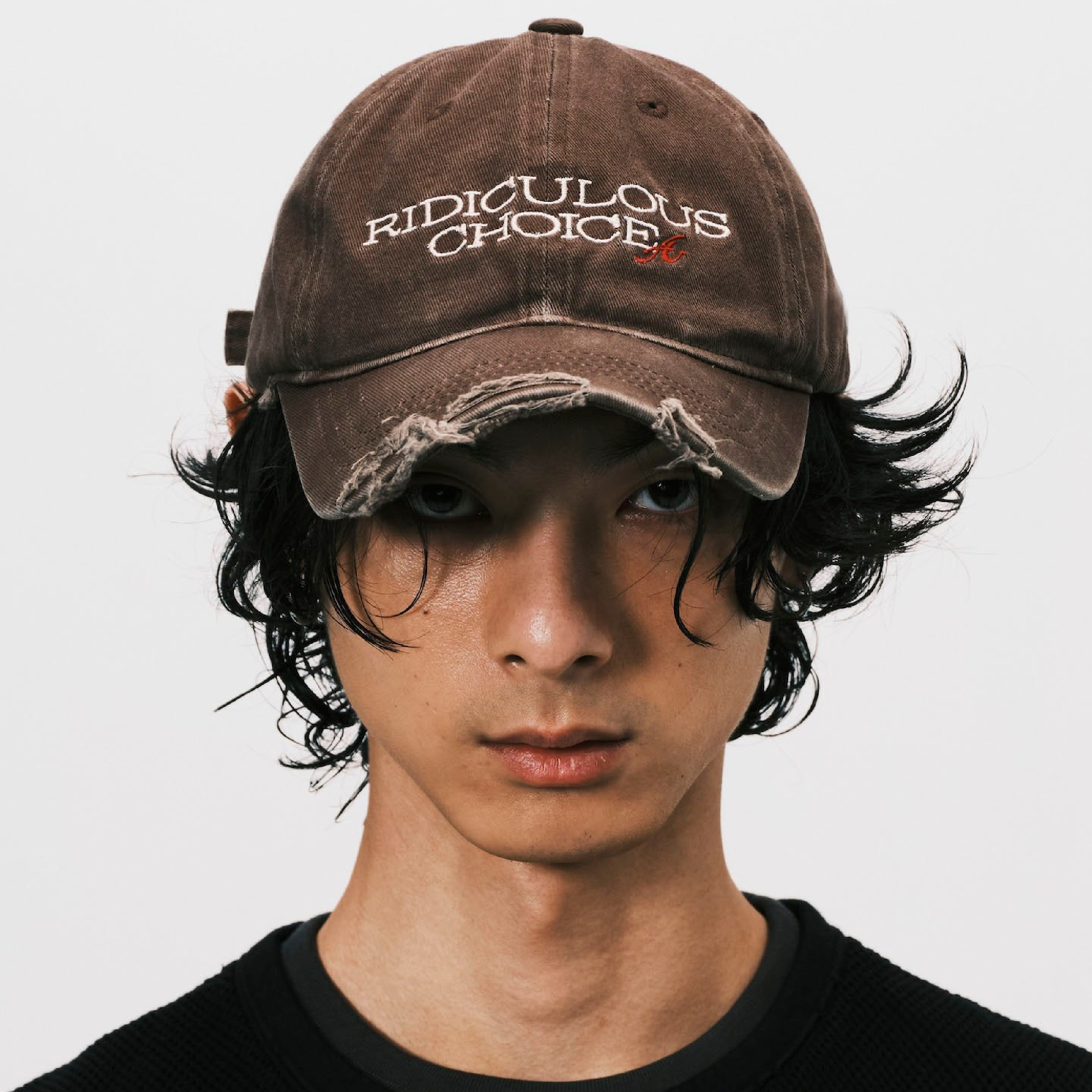 ANOWHEREMAN RC Raw Edge Baseball Cap - Brown