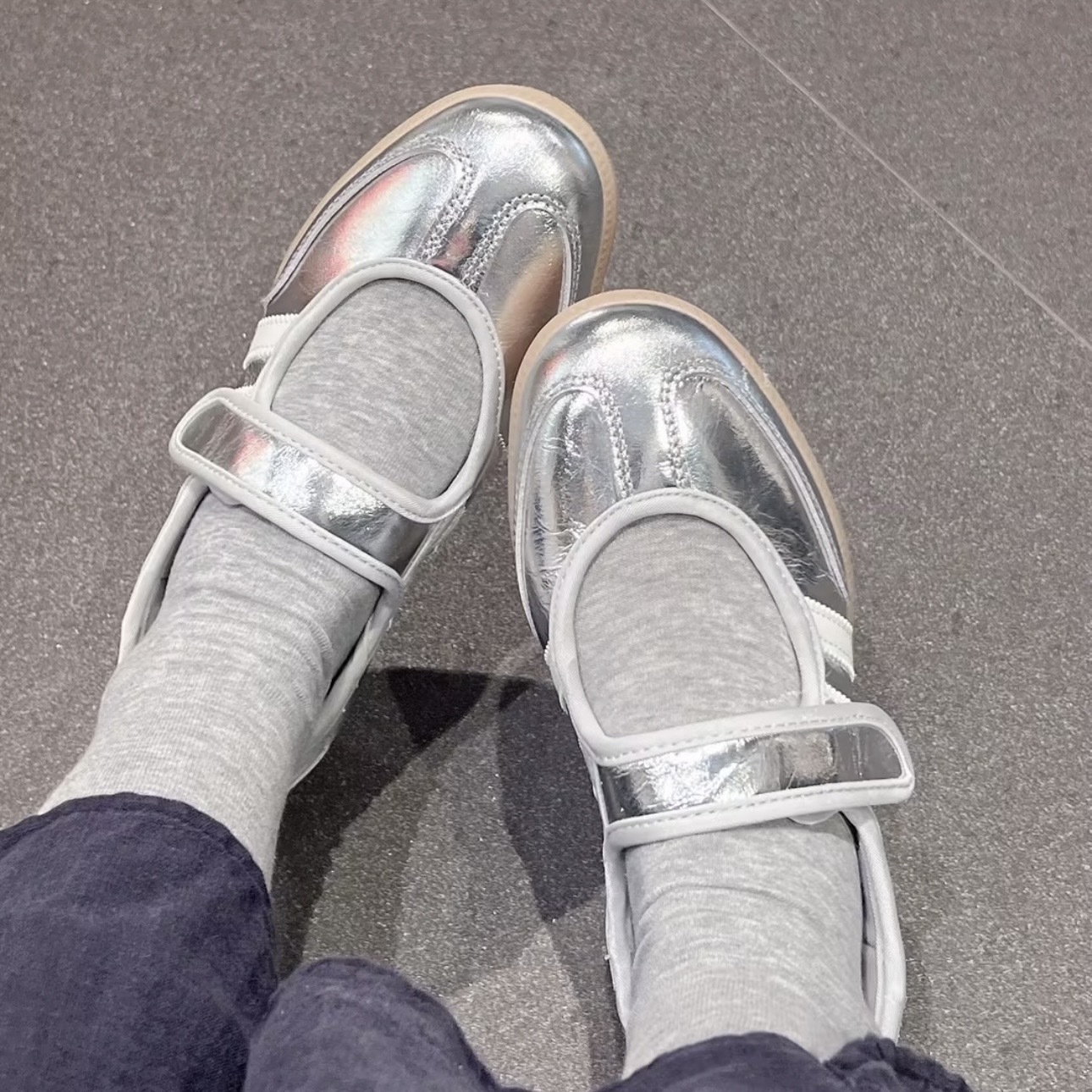 ADIDAS SAMBA JANE W 白銀 瑪莉珍 魔鬼粘 休閒 女鞋 KK2502