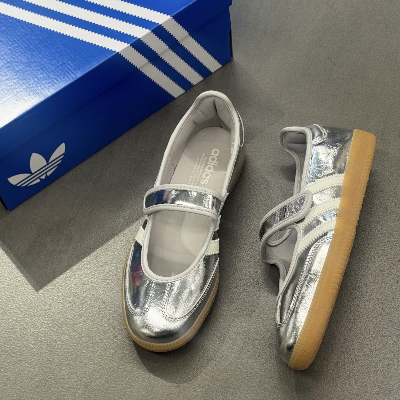 ADIDAS SAMBA JANE W 白銀 瑪莉珍 魔鬼粘 休閒 女鞋 KK2502