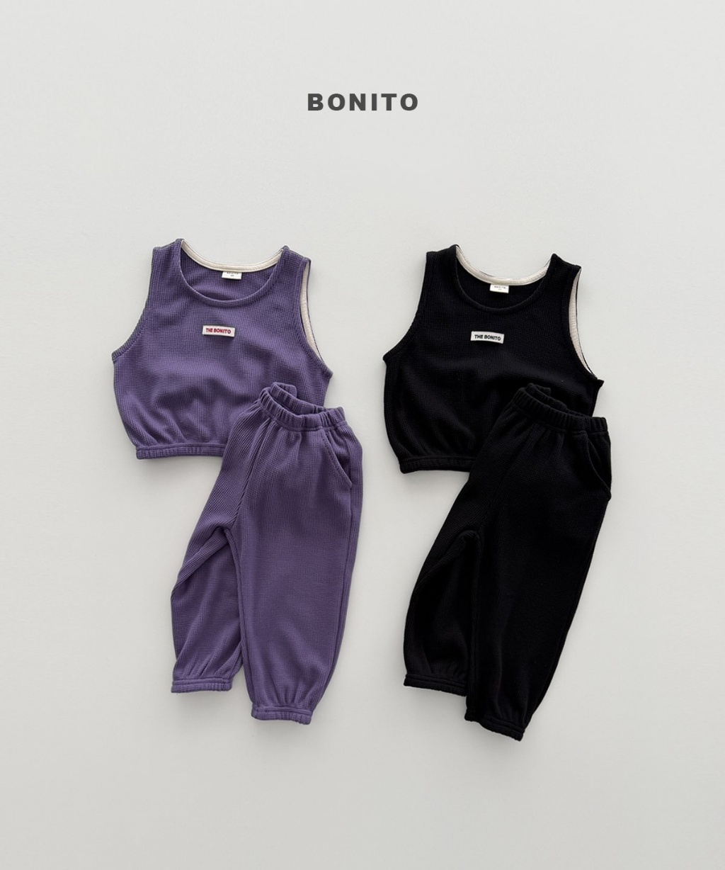 正韓秋Bonito 嫩嬰/小童兩色小標背心套裝