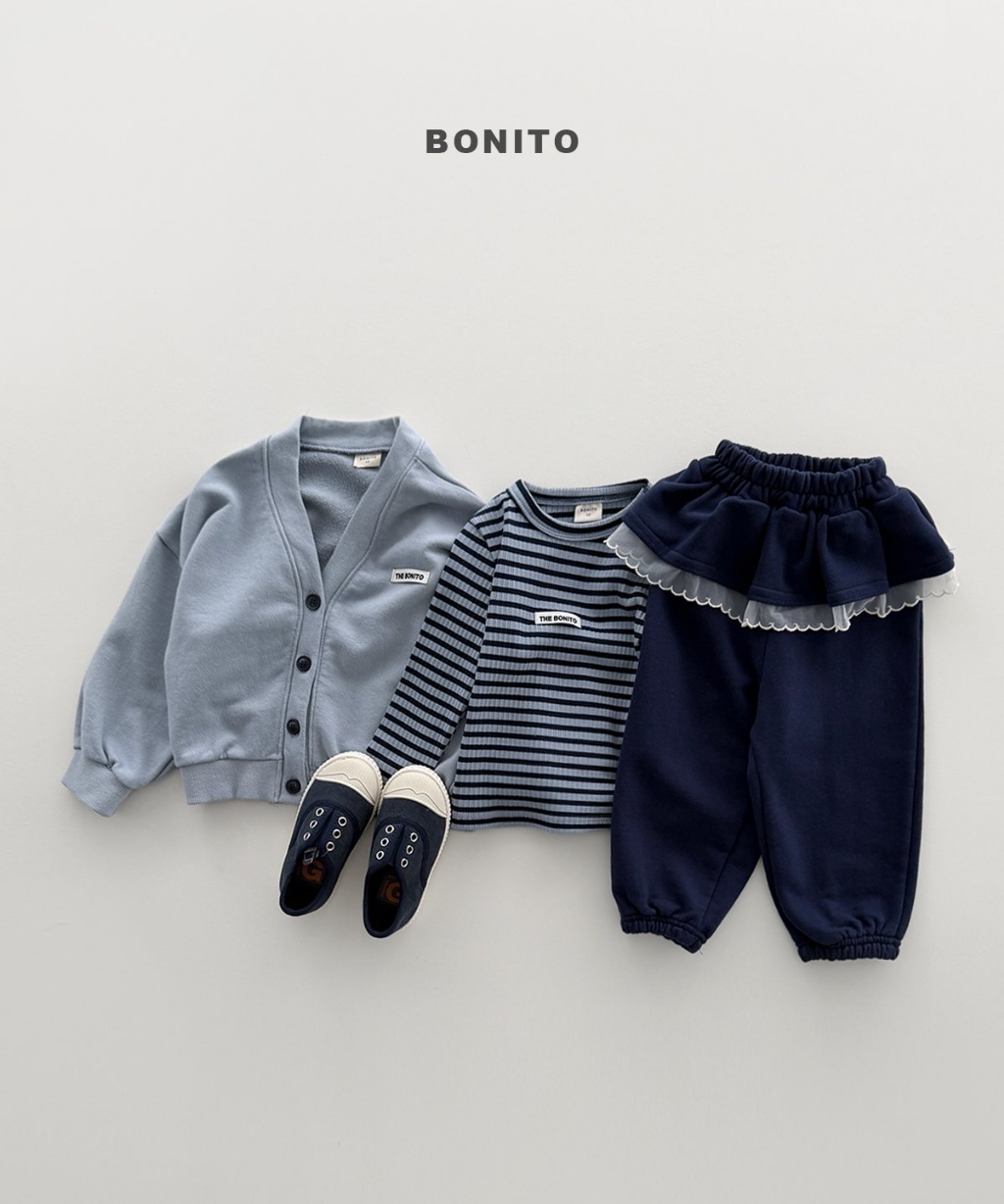 正韓秋Bonito 嫩嬰/小童兩色小標條紋上衣