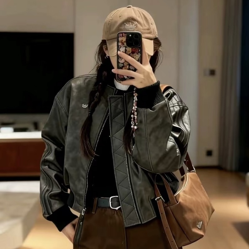 ADIDAS ORIGINALS PU JACKET PAD 皮衣 外套 復古 黑咖 短版 女款 KC2656