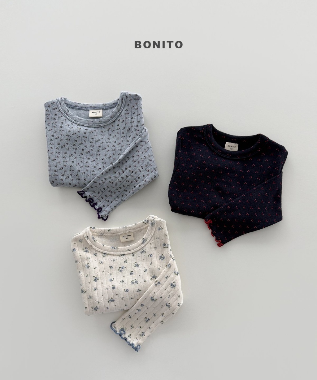正韓秋Bonito 嫩嬰/小童三色碎花捲捲上衣