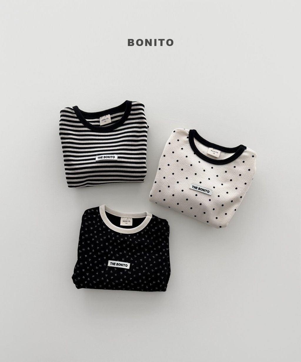 正韓秋Bonito 嫩嬰/小童條紋點點碎花上衣