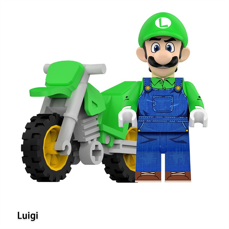 Super Mario Bros Luigi Custom Minifigures Fit Lego WM6235 WM3138