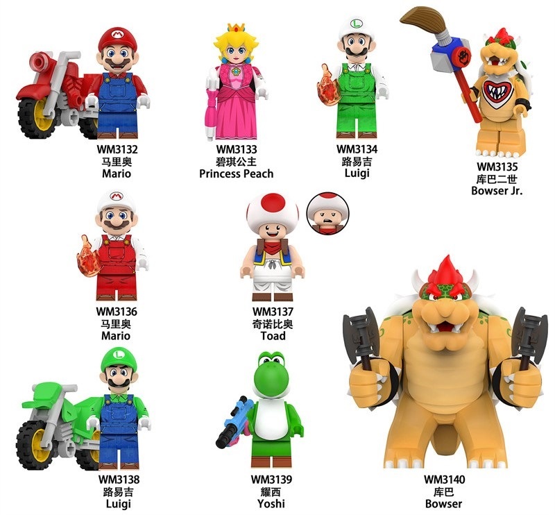 Super Mario Bros Custom Minifigures Set Fit Lego WM6235