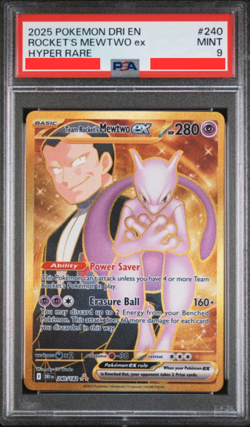 [PSA9] SV10: Destined Rivals - DRI 240/182 Team Rocket's Mewtwo ex HR (火箭隊的超夢ex)