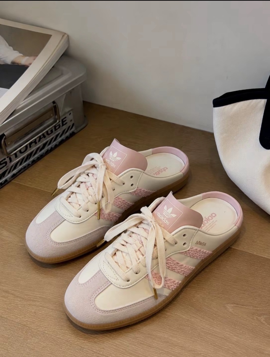 【預購】Adidas  SAMBA OG 粉白 粉色 半拖 拖鞋 穆勒鞋 女鞋 HP5052