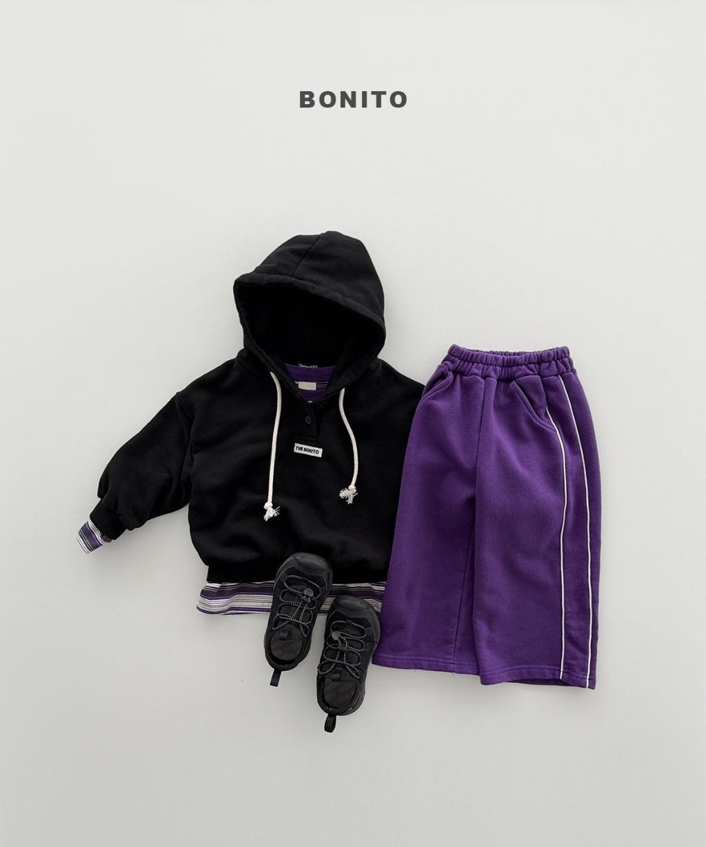 正韓秋Bonito 嫩嬰/小童2色側條棉質運動寬褲
