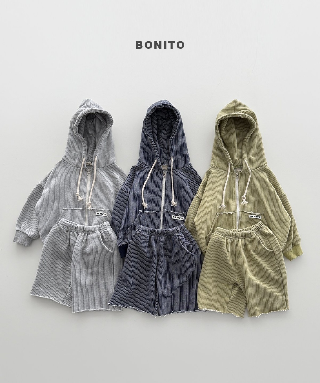 正韓秋Bonito 嫩嬰/小童三色拉鏈外套短褲套裝