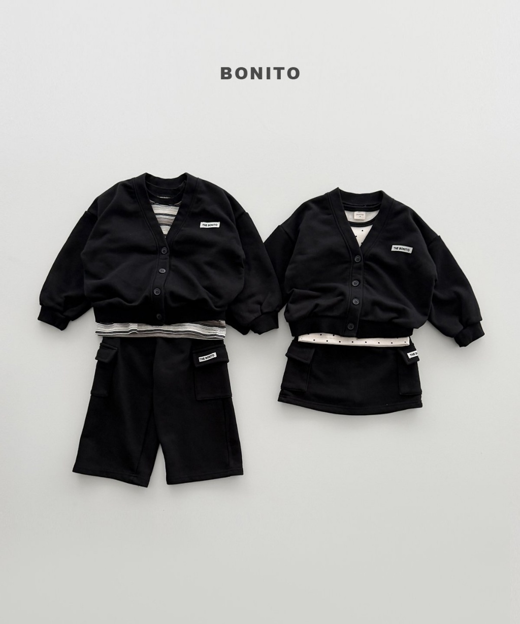 正韓秋Bonito 嫩嬰/小童溫柔小標V領外套
