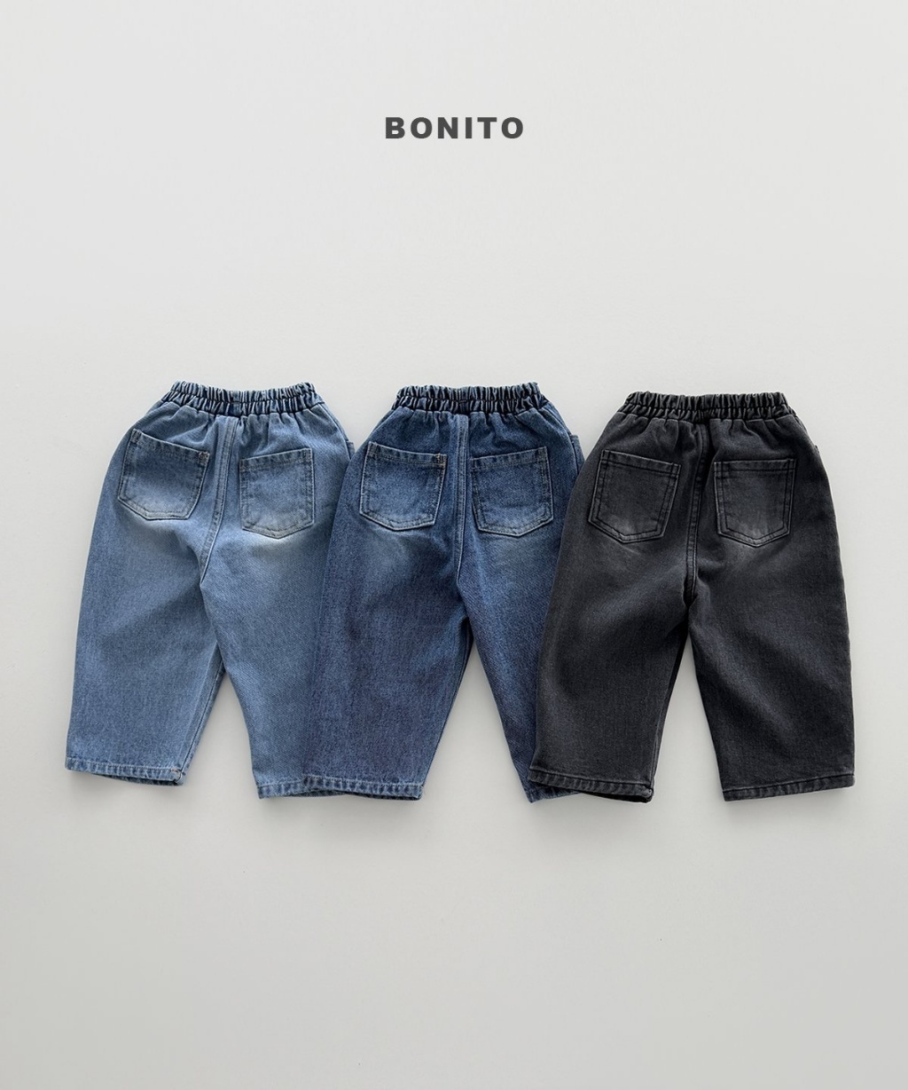 正韓秋Bonito 嫩嬰/小童三色刷白鬆緊牛仔褲