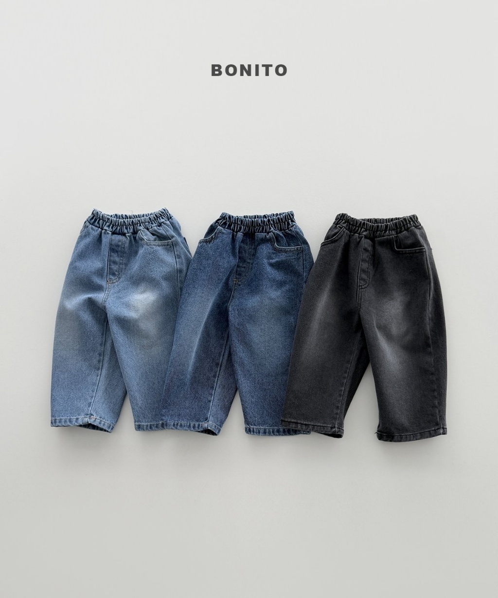 正韓秋Bonito 嫩嬰/小童三色刷白鬆緊牛仔褲