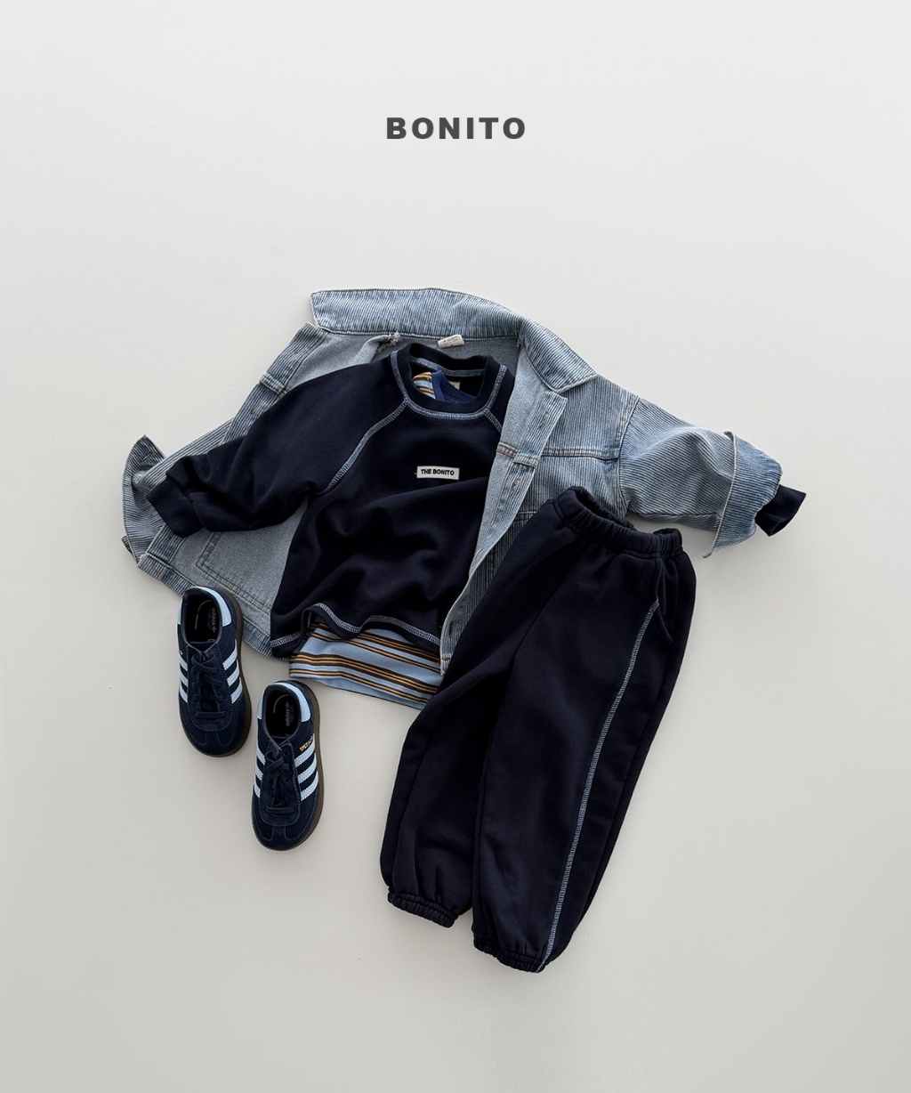 正韓秋Bonito 嫩嬰/小童三色車縫線運動套裝