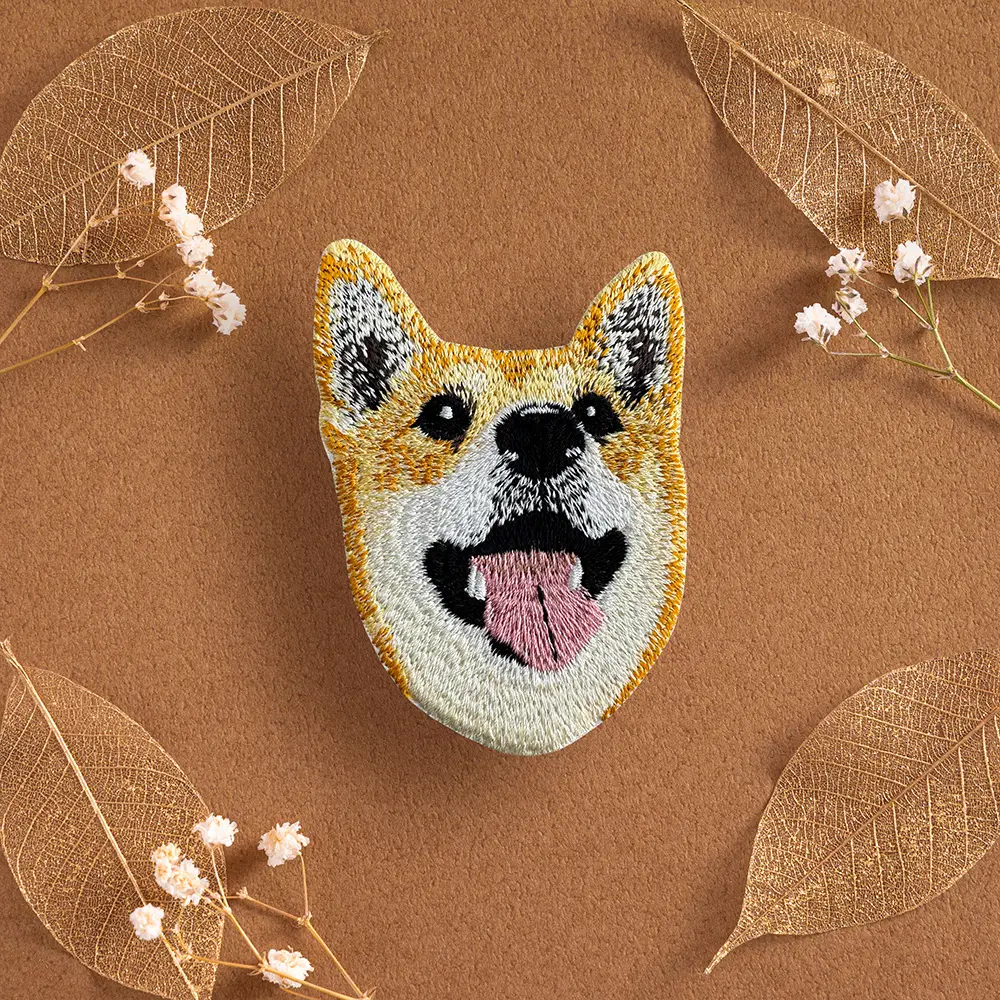 柴犬 大頭 狗狗刺繡貼紙｜ Sin意工作室