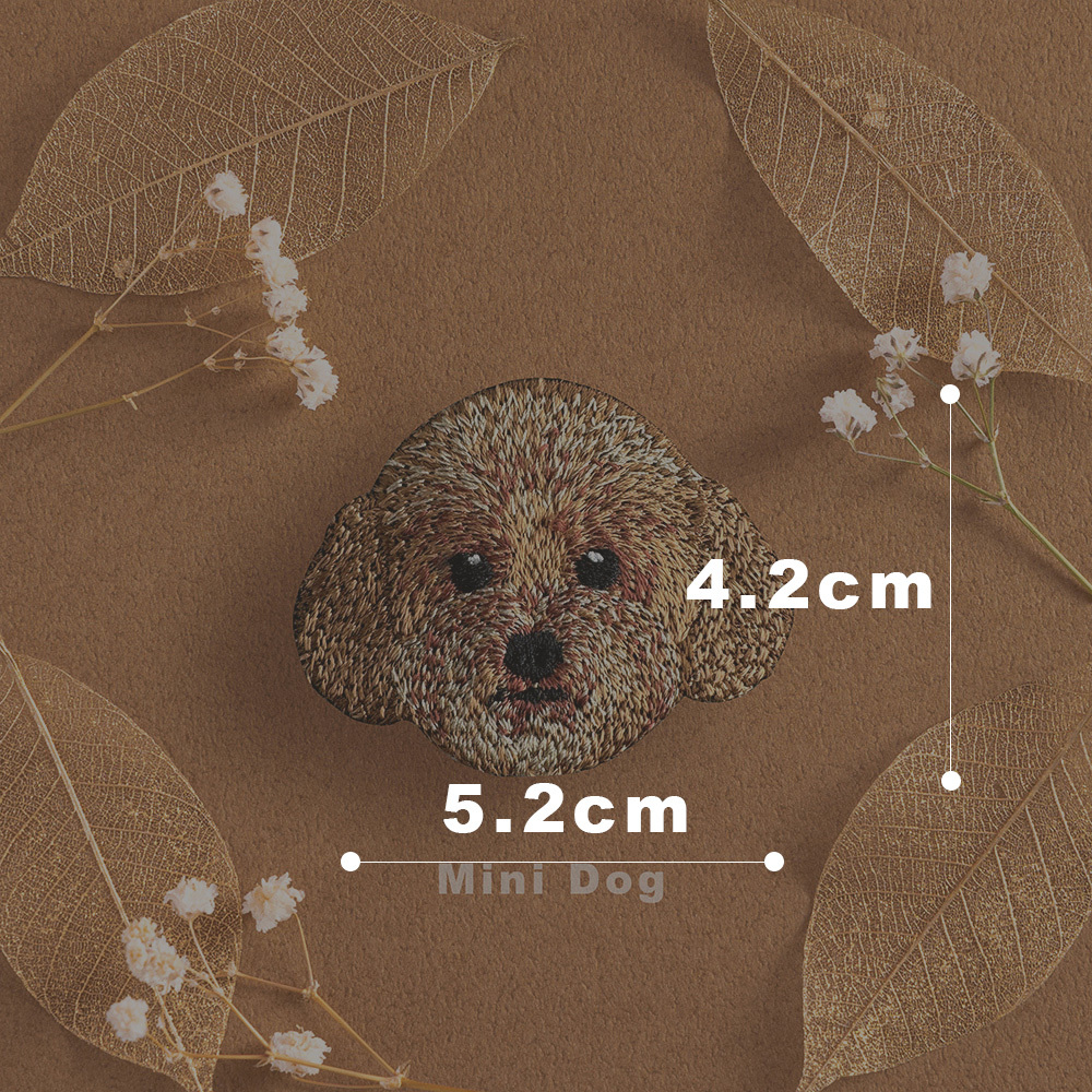 黑貴賓 迷你頭 狗狗刺繡貼紙｜ Sin意工作室