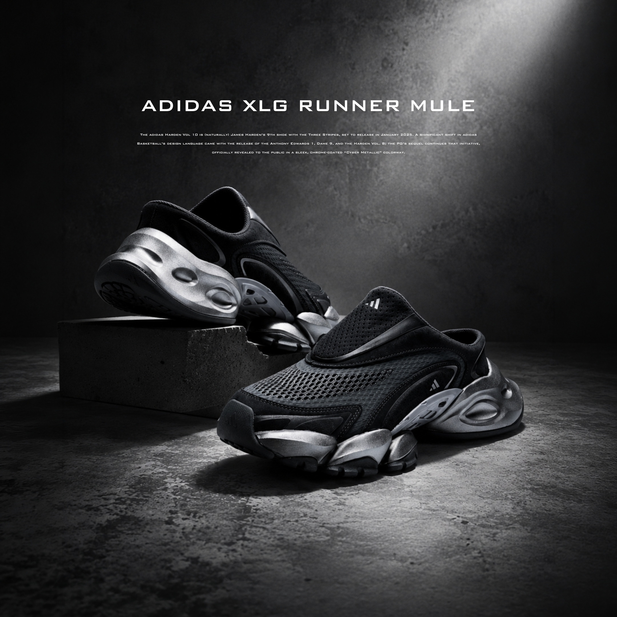 NICEDAY 代購 Adidas XLG Runner Mule 穆勒 懶人鞋 黑 黑灰 灰色 深灰 機甲鞋 LA0527