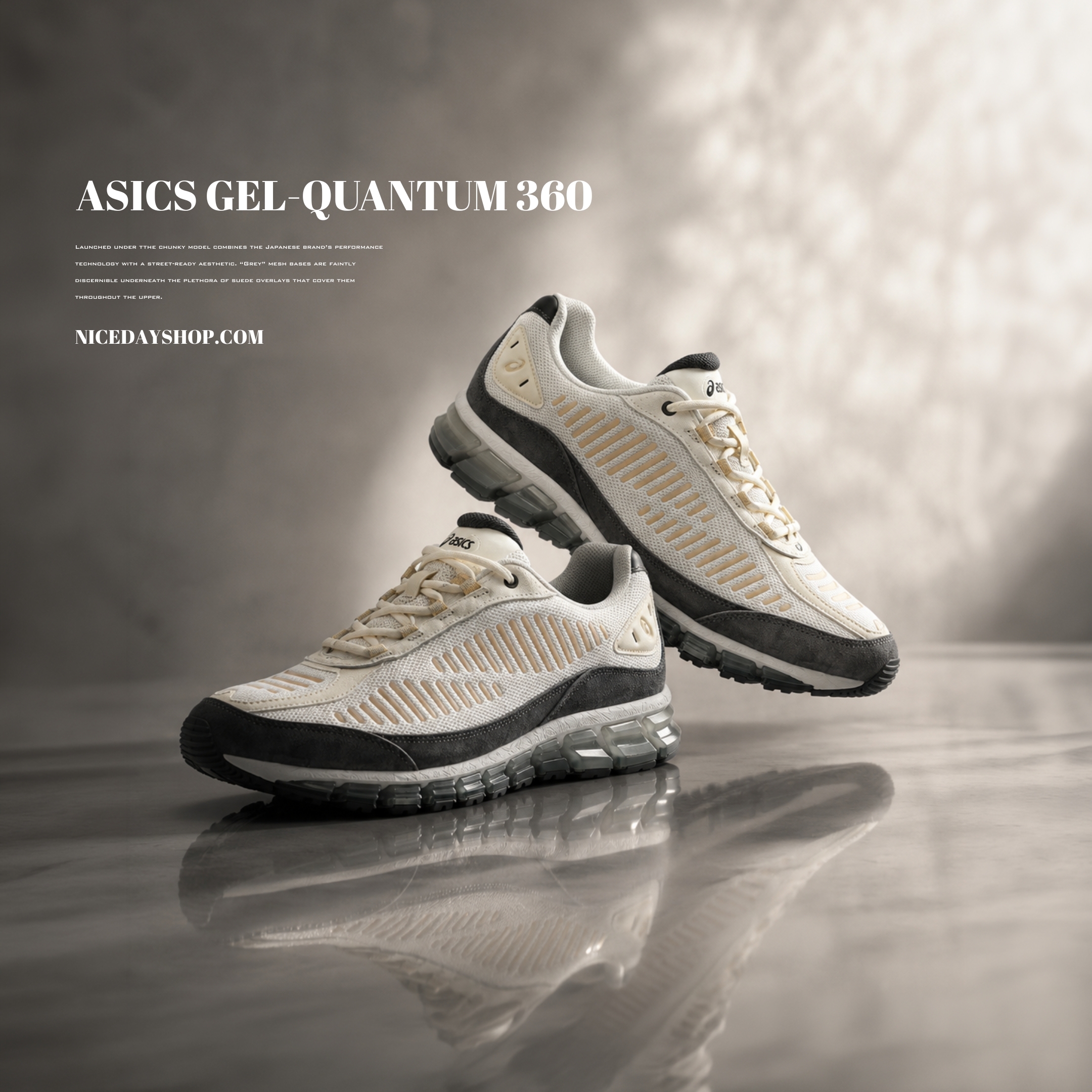 NICEDAY 代購 ASICS GEL-QUANTUM 360 米白 灰 米灰 機能 慢跑 跑步 1203A731-100