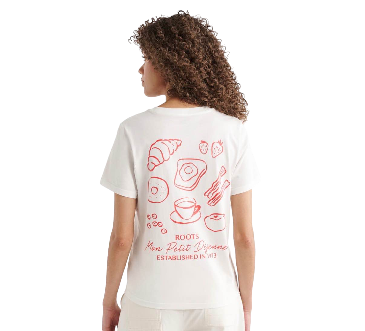 【Roots Outlet】Petit Déjeuner T-Shirt  白