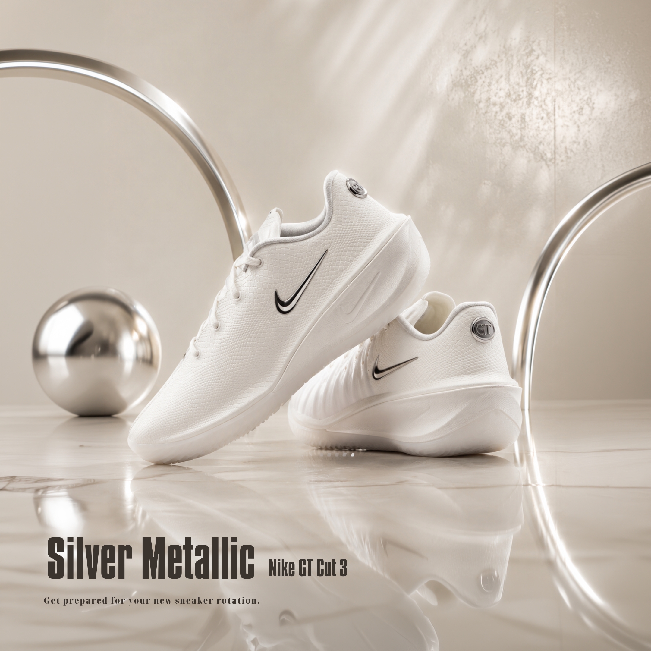 NICEDAY 代購 Nike GT Cut 4 White Label 米白 銀 銀色 金屬銀 液態銀 白銀 籃球鞋 實戰 IV2702-100