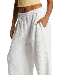 【Roots Outlet】Isla Cotton Wide Leg Pant  白